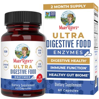 MaryRuth Organics Ultra Digestive Enzymes Capsules | Up to 2 Month Supply | Supplement for Gut Health Support | Digestion &amp; Immune Support with Amylase | Lipase &amp; Lactase | Vegan | 60 Count