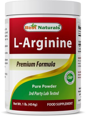 Best Naturals L-Arginine Powder 1 Pound - Pure Pharmaceutical Grade Free Form - Best Amino Acid Arginine Supplements for Women &amp; Man - Promotes Circulation and Supports Cardiovascular Health