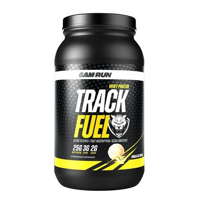 6AM Run Track Fuel Whey Protein Powder - 25 Grams of Protein - Easy Mixing and Great Taste - BCAA Enhanced - 2 Pound (28 Servings (2lbs), Vanilla)