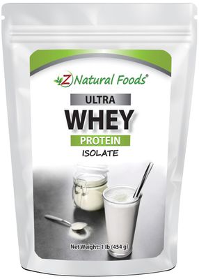 Z Natural Foods Ultra Whey Protein Isolate Powder - Pure, Unflavored, Unsweetened Whey Protein Powder - Flavorless Whey Isolate with Vital Proteins for Fitness, Sports Nutrition, Immune Support, 1 lb