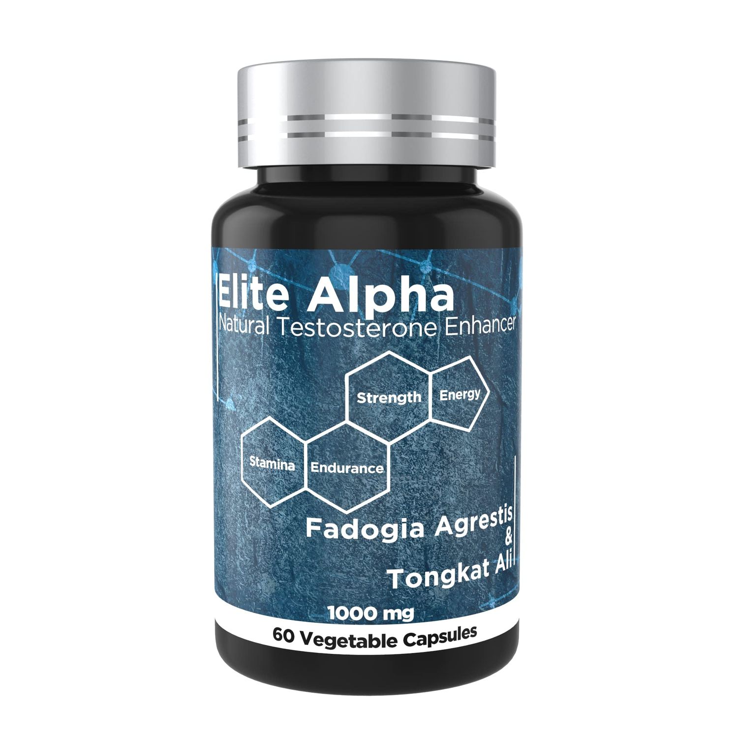 Fadogia Agrestis 10:1 &amp; Tongkat Ali - 1000mg Max Strength Natural Muscle Builder, Energy Support, 60 CountElite Alpha