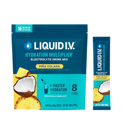 Liquid I.V. Hydration Multiplier - Pia Colada - Hydration Powder Packets | Electrolyte Powder Drink Mix | Convenient Single-Serving Sticks | Non-GMO | 16 Servings (Pack of 12)