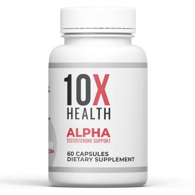 10X Health Alpha Testosterone Support - Muscle Builder &amp; Testosterone Booster for Men with Tongkat Ali 1000mg, Muscle-enhancing Libido Booster &amp; Testosterone Supplement for Men (60 Capsules, 2x Daily)