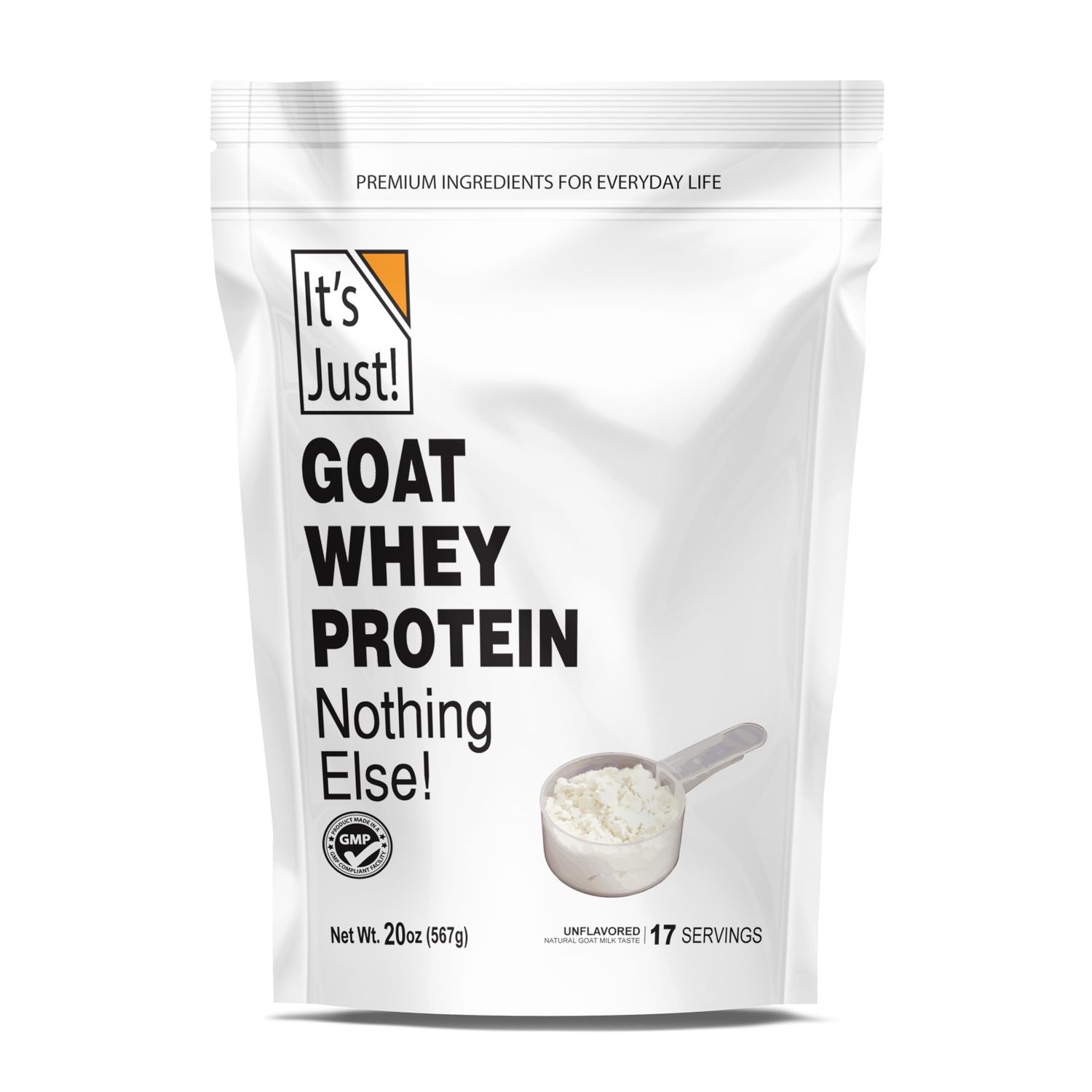 It&#39;s Just! - Goat Whey Protein Concentrate, 26g Protein, WPC80 from Pasture Raised Goat Milk, Made in USA, 20oz