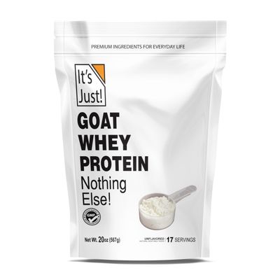 It&#39;s Just! - Goat Whey Protein Concentrate, 26g Protein, WPC80 from Pasture Raised Goat Milk, Made in USA, 20oz