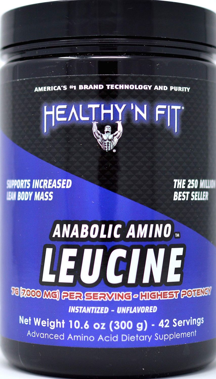 HEALTHY &#39;N FIT Anabolic Amino LEUCINE - Pure Instant L-Leucine, 300g (42 Servings)