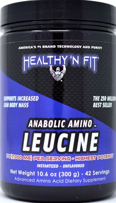 HEALTHY &#39;N FIT Anabolic Amino LEUCINE - Pure Instant L-Leucine, 300g (42 Servings)