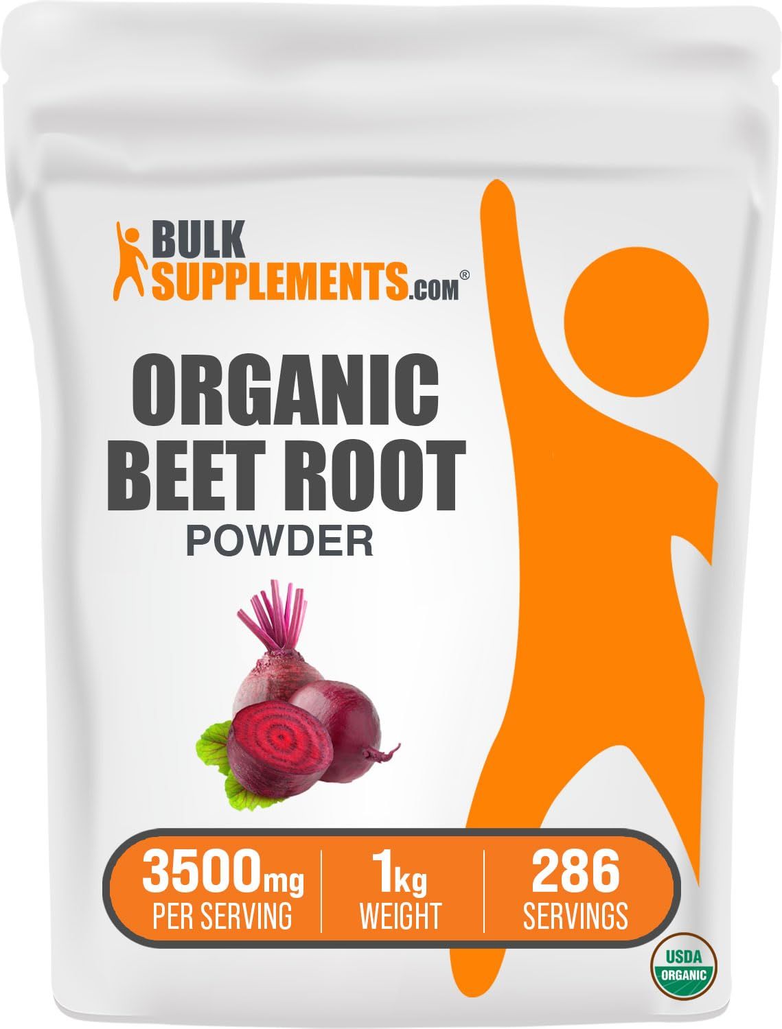 BulkSupplements.com Organic Beet Root Powder - Beet Powder Organic, Beetroot Supplement - Superfood Supplement, Vegan &amp; Gluten Free - 3500mg per Serving, 1kg (2.2 lbs) (Pack of 1)