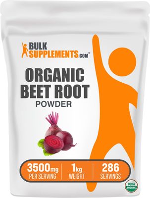 BulkSupplements.com Organic Beet Root Powder - Beet Powder Organic, Beetroot Supplement - Superfood Supplement, Vegan &amp; Gluten Free - 3500mg per Serving, 1kg (2.2 lbs) (Pack of 1)