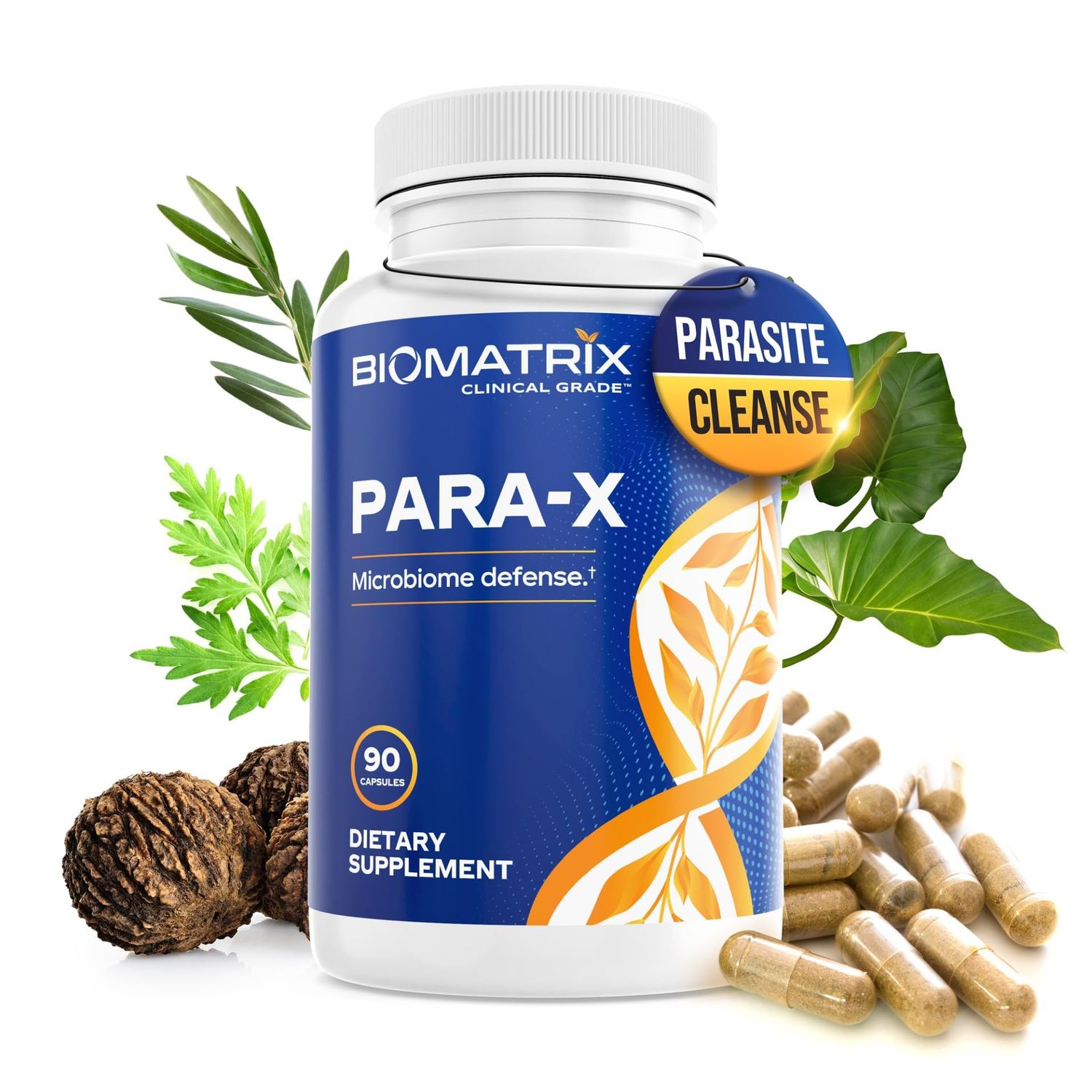 BioMatrix Digestive Cleanse Supplement, Herbal Formula - Wormwood, Berberine, Black Walnut, Artemisinin, Olive Leaf, for Humans | 90 Veggie Caps