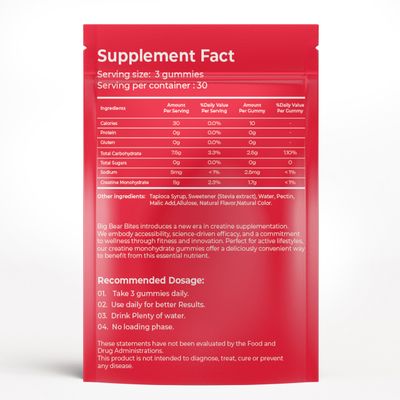 Creatine Monohydrate Gummies for Men & Women | 5000mg of Creatine Gummies per Serving | Sugar Free Gummies, Gluten Free & Halal | Pack of 90 Pre Workout Gummies for Muscle Recovery | Watermelon Flavor