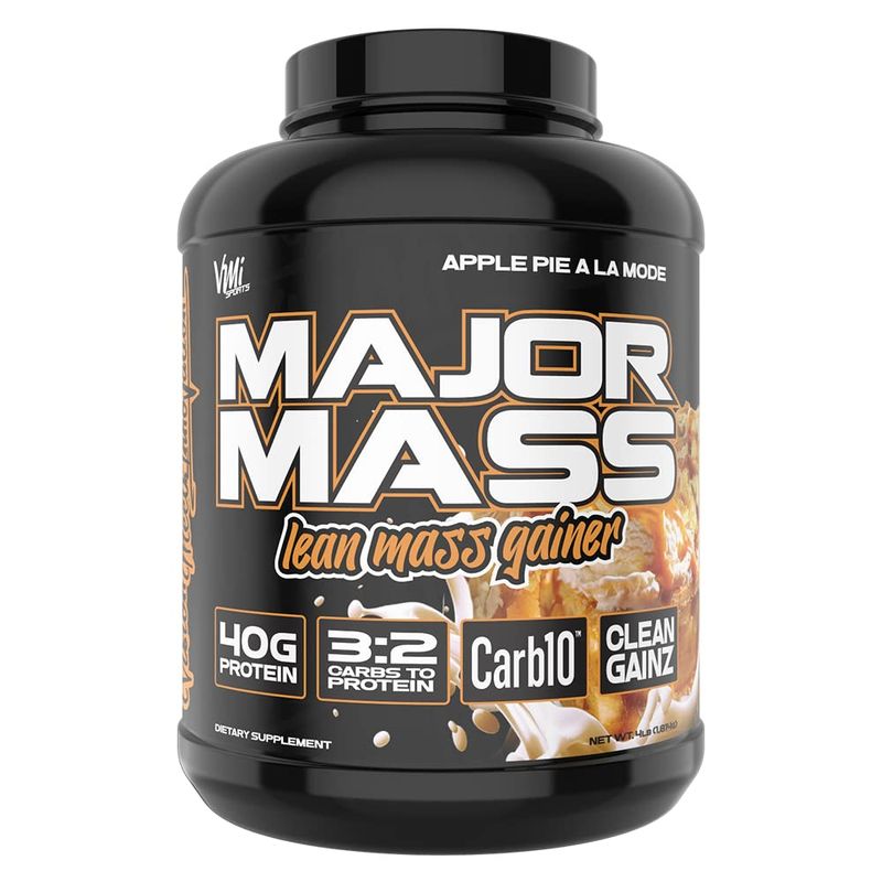 VMI Sports | Major Mass Lean Mass Gainer | Mass Gainer Protein Powder for Muscle Gain | Weight Gainer Protein Powder for Men | Weight Gainer for Women (Apple Pie, 4 Pounds)