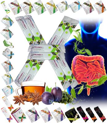 All Natural Detox Cleanse Instant Tea Mix Prune &amp; Plum w. Fiber &amp; Inulin for Optimal Intestinal Transit by FuXion Prunex 1 (10 Sachets)