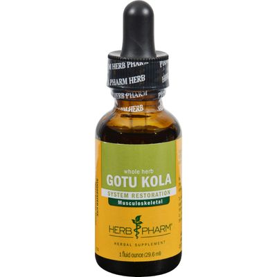 Herb Pharm Certified Organic Gotu Kola Liquid Extract for Musculoskeletal System Support, 1 Fl Oz