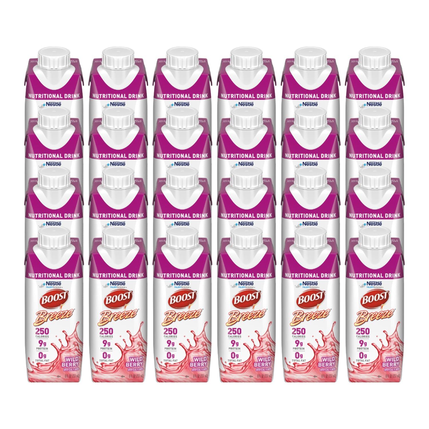 BOOST Breeze Nutrition 8oz Wildberry Fat-Free Drink, 24/Cs