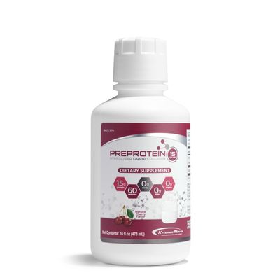 PreProtein 15 Liquid Collagen Predigested Protein, Used by Hospitals, Doctor Recommended, 15g Protein per Serving, Sugar-Free, All Amino acids, for bariatric, Wound Care, Dialysis Support (Cherry)