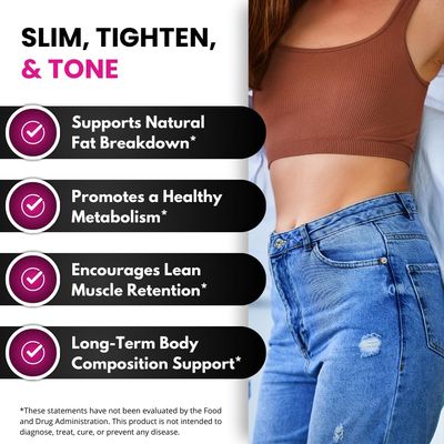 UNALTERED Slim Tighten Tone - CLA Supplement for Women - Supports Waistline, Healthy Metabolism, &amp; Long-Term Weight Management - Natural, Caffeine-Free Diet Pills - 90 Softgels