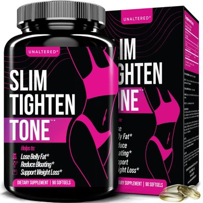 UNALTERED Slim Tighten Tone - CLA Supplement for Women - Supports Waistline, Healthy Metabolism, &amp; Long-Term Weight Management - Natural, Caffeine-Free Diet Pills - 90 Softgels