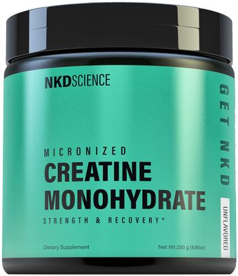 NKDScience Creatine Monohydrate Third Party Tested 50 Servings micronized creatine for Strength and Recovery - 5g per Serving - unflavored