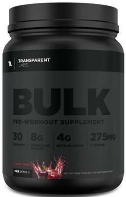 Transparent Labs Bulk Black Pre Workout - Clinically Dosed, Sugar Free Preworkout for Men and Women with Beta Alanine Powder, Citrulline Malate, &amp; Caffeine Powder- 30 Servings, Black Cherry