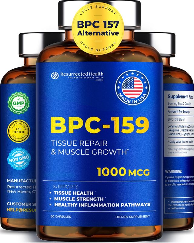 Ressurected Health BPC 157 Alternative - High Potency BPC-159 for Muscle &amp; Workout Recovery - Research Proven Quality - 60 Capsules, 1000 mcg