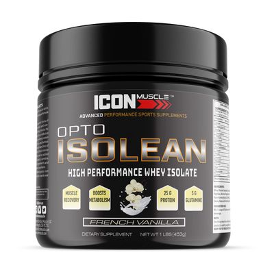 Icon Muscle Isolean Whey Protein Isolate Powder, Vanilla, Chocolate, Strawberry, Cookies &amp; Cream, Salted Caramel, Chocolate Mint, Chocolate Peanut Butter, 1 Pound (Vanilla)