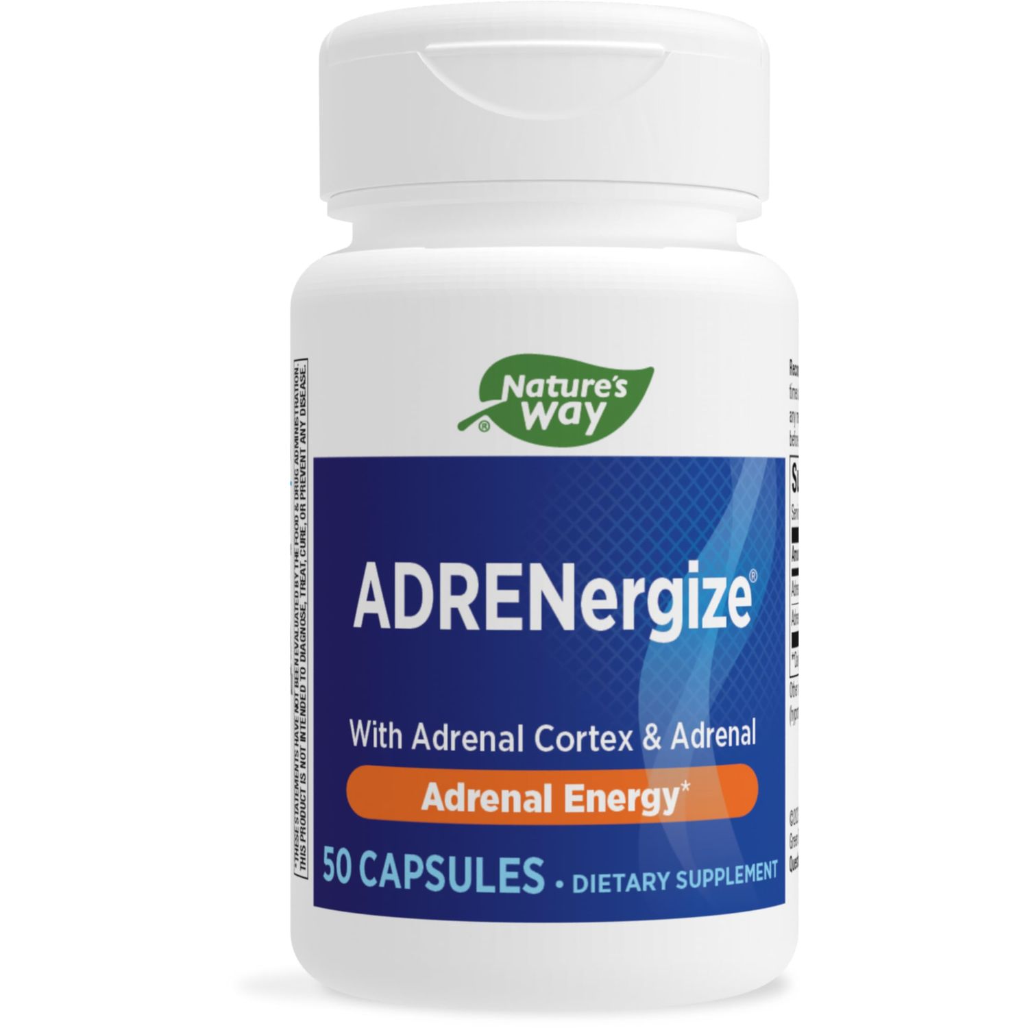 Nature&#39;s Way ADRENergize with Adrenal Cortex &amp; Whole Adrenal, Energy Support*, 50 Capsules