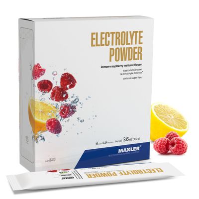 Maxler Electrolyte Powder - Hydration Packets Drink Mix with Trace Mineral Complex - Keto Electrolytes Powder Packets with Natural Flavors and Sweeteners - 15 Servings - Lemon-Raspberry
