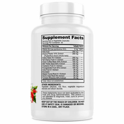 Genius Herbals Uric Acid Cleanse - Supports Kidney, Liver, Gallbladder &amp; Urinary Tract Health, Advanced Herbal Formula - 60 Capsules