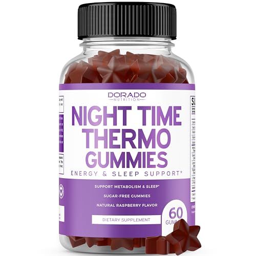 Night Time Fat Burner Gummies (60 Count) Weight Loss Gummies &amp; Metabolism Gummies - Sugar Free - Delicious Raspberry Flavor - Melatonin Sleep Gummy - Vegan - 3rd Party Tested - USA Made - (60 Gummies)