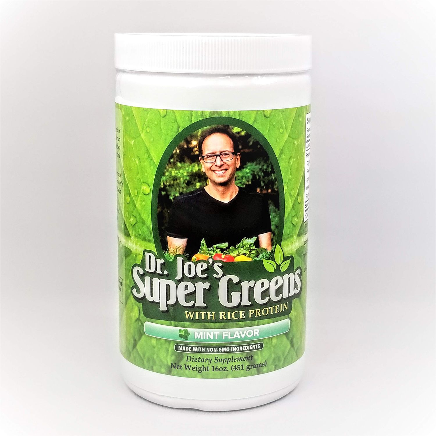 Dr. Joe&#39;s Super Greens - Mint Flavor - Vegan, Green, Superfood Powder with Rice Protein