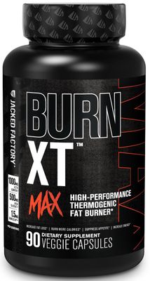 Jacked Factory Burn-XT Max - High-Performance Thermogenic Fat Burner &amp; Appetite Suppressant for Weight Loss w/PurCaf Organic Caffeine, MitoBurn, Green Tea, Acetyl L Carnitine &amp; More - 90 Capsules