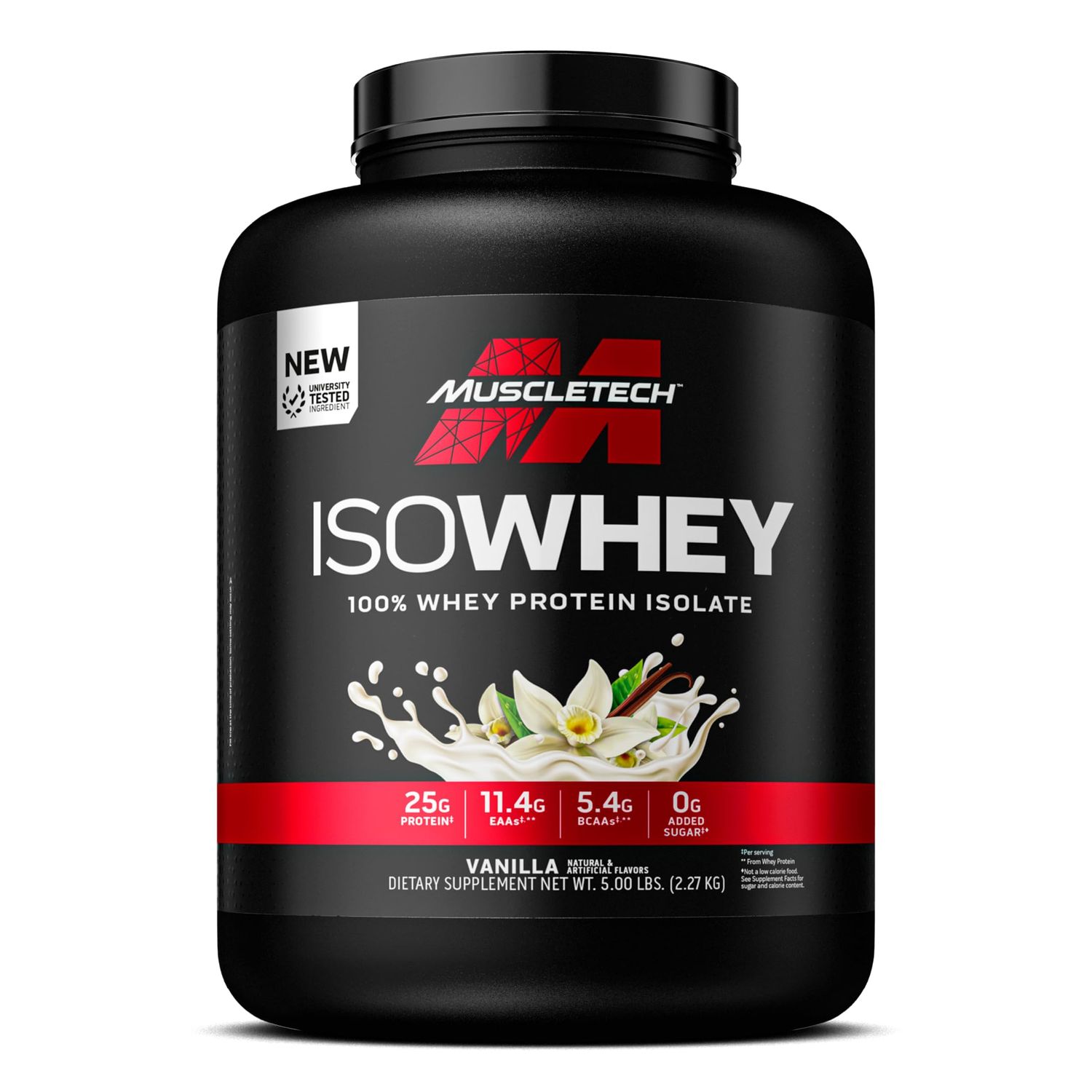 MuscleTech | IsoWhey | Whey Protein Isolate Powder| Muscle Builder for Men &amp; Women | Post Workout Recovery Supplement | Vanilla | 5 lbs | 75 Servings