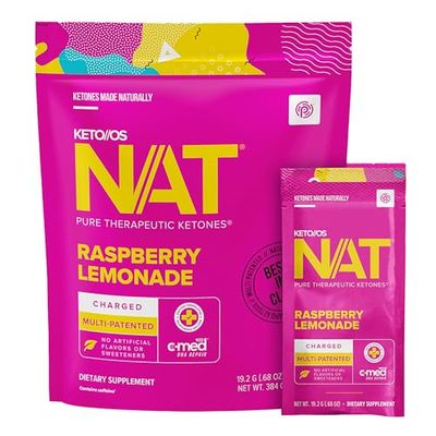Keto//OS NAT Raspberry Lemonade - Charged - Supplement for Men and Women (20 Count)