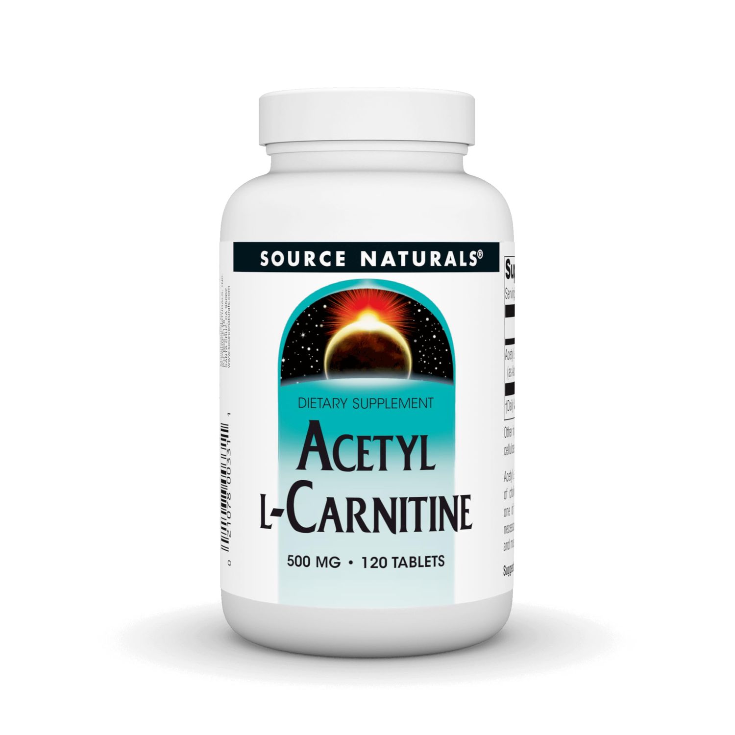 Source Naturals Acetyl L-Carnitine 500 Mg Tablet, 120 Count