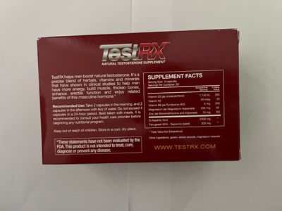 TestRX Testosterone Booster for Men | Test RX Natural Male Test Boost Supplement with Tongket Ali | TestRX Testosterone Booster for Men and 7 Day Pill Organizer