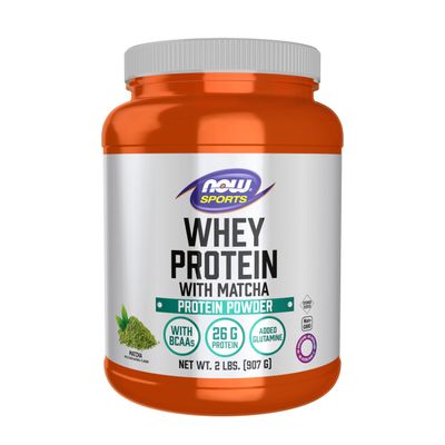 NOW Sports Nutrition, Whey Protein, 24 G with BCAAs, Matcha Powder, 2-Pound