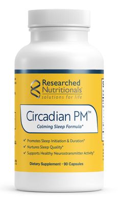 Researched Nutritionals Circadian PM - Promotes a Healthy Nervous System, Histamine Response &amp; Peaceful Nights with L Theanine, 5 HTP, Valerian Root &amp; GABA Supplements (90 Capsules)