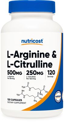 Nutricost L-Arginine L-Citrulline Complex 750mg, 120 Capsules - Non-GMO