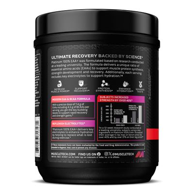 MuscleTech | Platinum 100% EAA+| Essential Amino Acids| Muscle Strength Builder for Men &amp; Women | Workout Supplement | Fruit Punch | 13.8 oz | 30 Servings