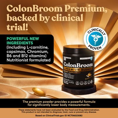 ColonBroom Premium Weight Management Supplement (Strawberry) - Colon Broom Psyllium Husk Fiber Powder Drink - Gluten Free, Non-GMO Colon Cleanse for Bloating Relief &amp; Gut Health, 50 Servings