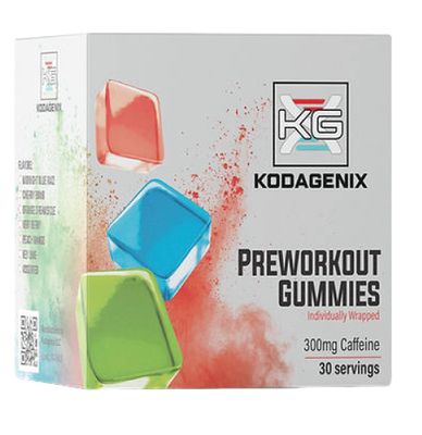 Kodagenix Pre Workout Gummies for Men and Women with Caffeine, L-Citrulline and Beta Alanine - World&#39;s First Preworkout Gummy - High Stim Preworkout for Men and Women - USA-Made - 30 Servings