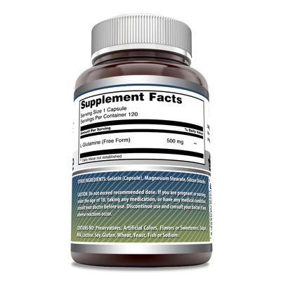Amazing Formulas L-Glutamine Supplement | 500 Mg | 120 Capsules | Non-GMO | Gluten-Free | Made in USA