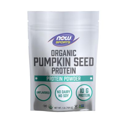 NOW Foods Sports Nutrition, Organic Pumpkin Seed Protein Powder With 10g of Protein, Certified Non-GMO, Unflavored, 1-Pound