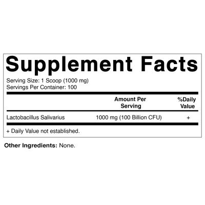 Vitamatic Lactobacillus Salivarius Probiotic Powder - Digestive Support - 100 Gram (3.5 OZ) - 100 Servings
