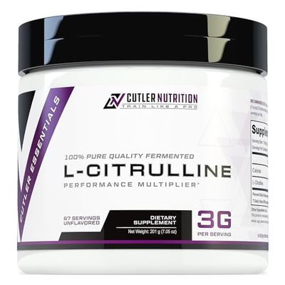 Cutler Nutrition Jay Essentials 100% Pure L-Citrulline Powder Unflavored 3g Per Serving Supports Endurance and Pumps (67 Servings)