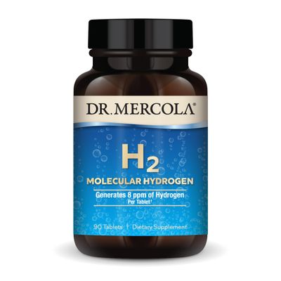 Dr. Mercola H2 Molecular Hydrogen, 90 Servings (90 Tablets), Dietary Supplement, Supports Brain Health and Cognitive Function, Non GMO