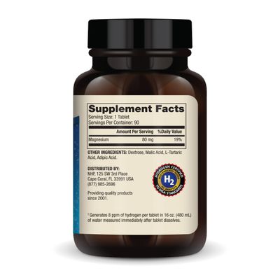 Dr. Mercola H2 Molecular Hydrogen, 90 Servings (90 Tablets), Dietary Supplement, Supports Brain Health and Cognitive Function, Non GMO