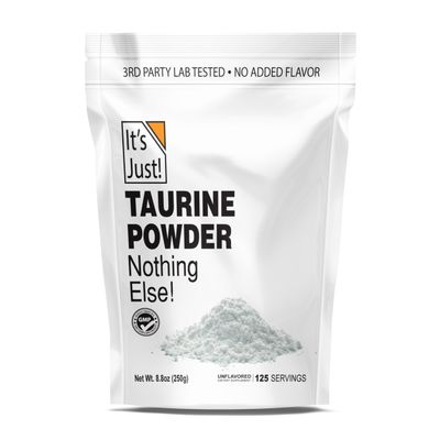 It&#39;s Just! - Taurine Powder, 250g Bulk, Pre-Workout Supplement, Unflavored (250g / 125 Servings)