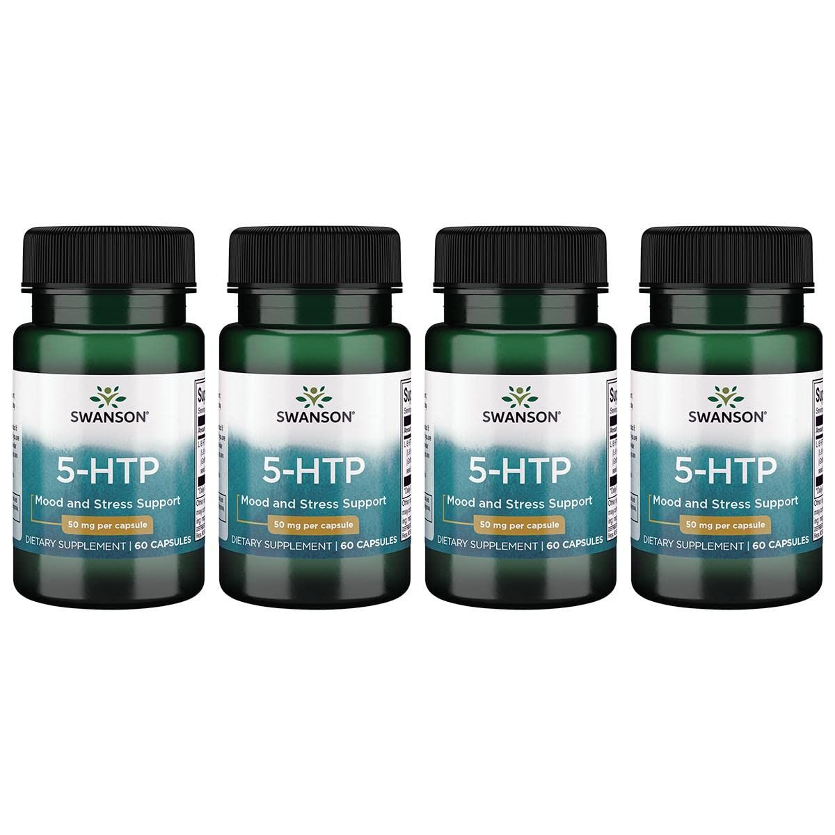 Swanson Premium Amino Acid 5-Htp - Extra Strength - 50 Milligrams 60 Capsules (4 Pack)